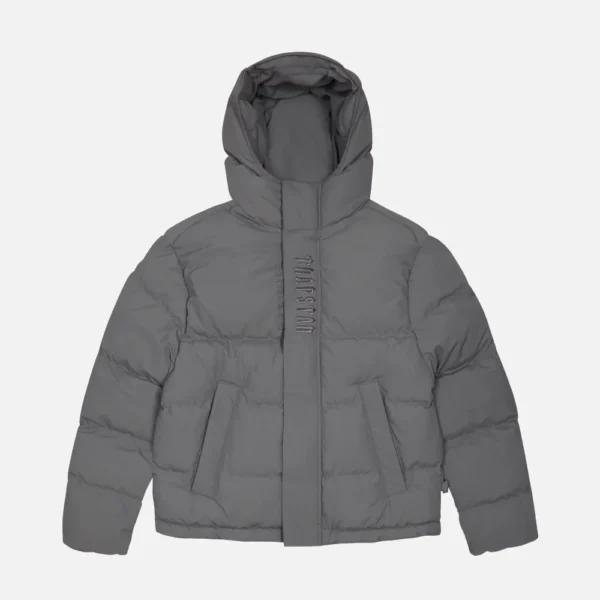 Trapstar Decoded Hooded Quilted Jacket Gray - Image 2