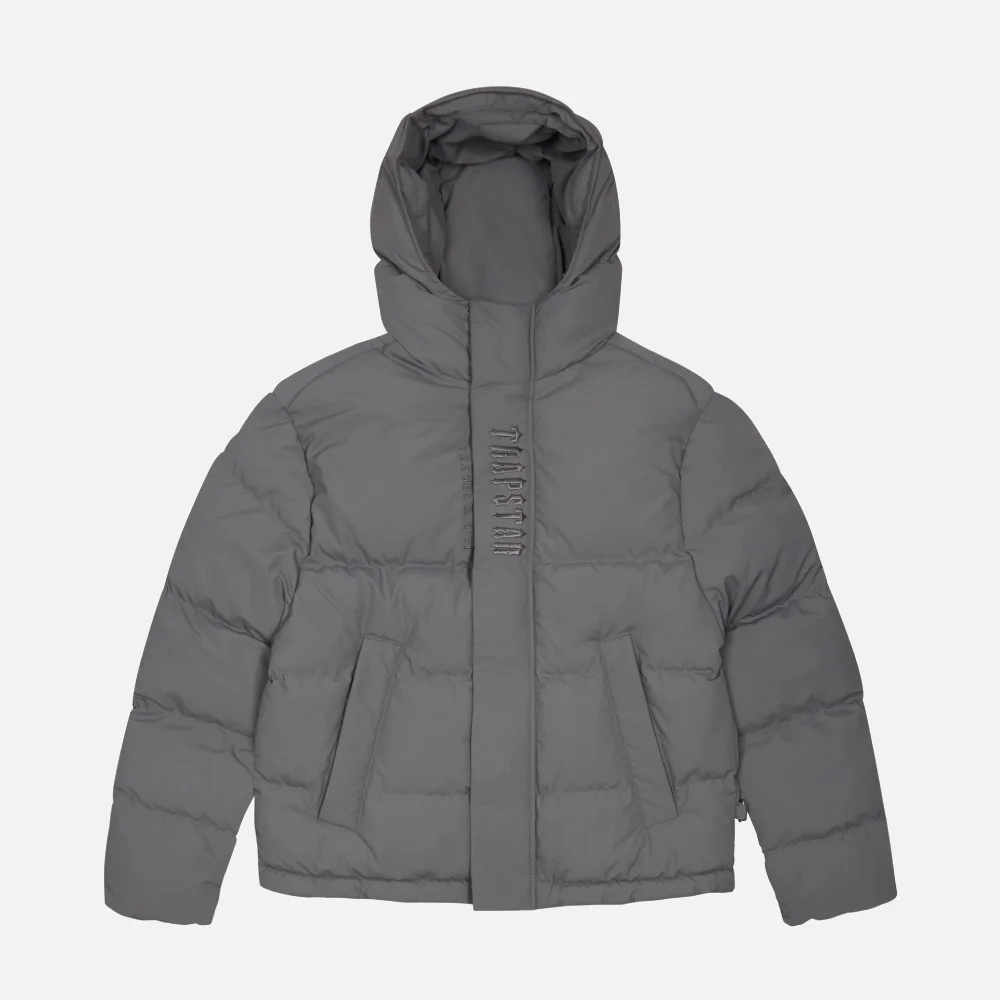 Trapstar-Decoded-Hooded-Quilted-Jacket-Gray-1.webp Trapstar Decoded Hooded Quilted Jacket Gray - Image 2