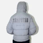 Trapstar Decoded Hooded Quilted Jacket Gray - Image 3