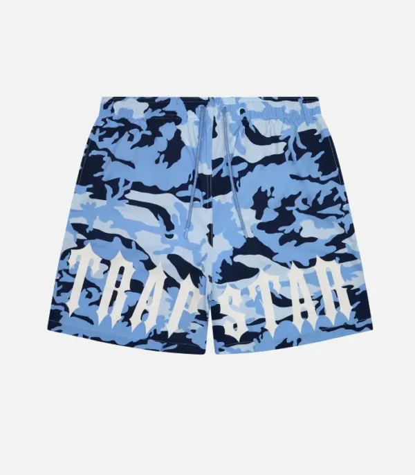 Trapstar Irongate Shorts Blue Camouflage - Image 1
