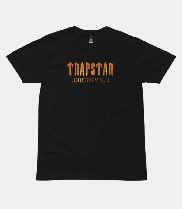 Trapstar It’s A Secret Fire T-Shirt Black - Image 1