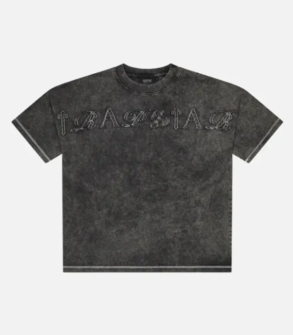 Trapstar Patchwork Script T-Shirt Grey - Image 1
