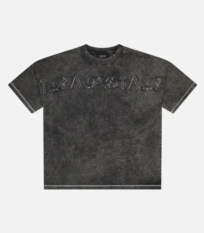 Trapstar-Patchwork-Script-T-Shirt-Grey.webp Trapstar Patchwork Script T-Shirt Grey - Image 1