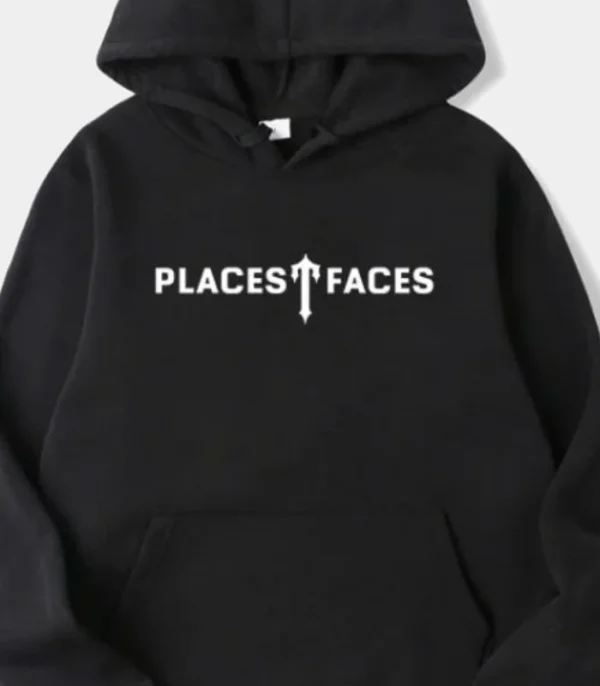 Trapstar Places T-Faces Hoodie Black - Image 2