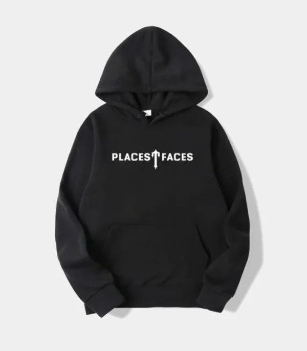 Trapstar Places T-Faces Hoodie Black - Image 1