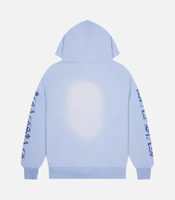 Trapstar Script Spray Hoodie Blue - Image 2