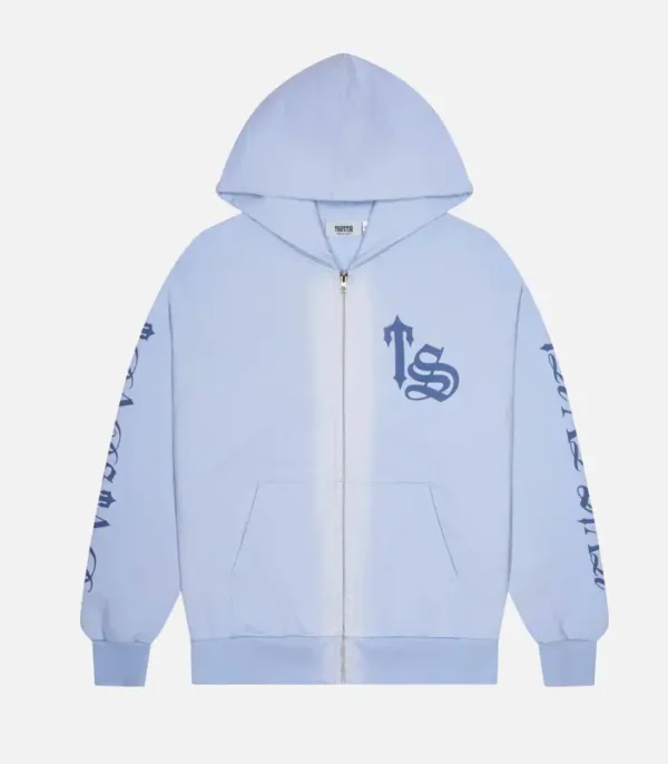 Trapstar Script Spray Hoodie Blue - Image 1