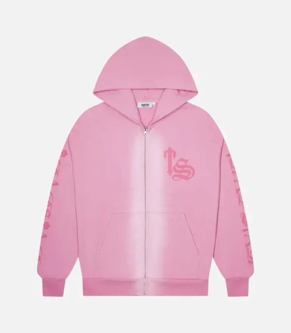 Trapstar Script Spray Hoodie Pink - Image 1