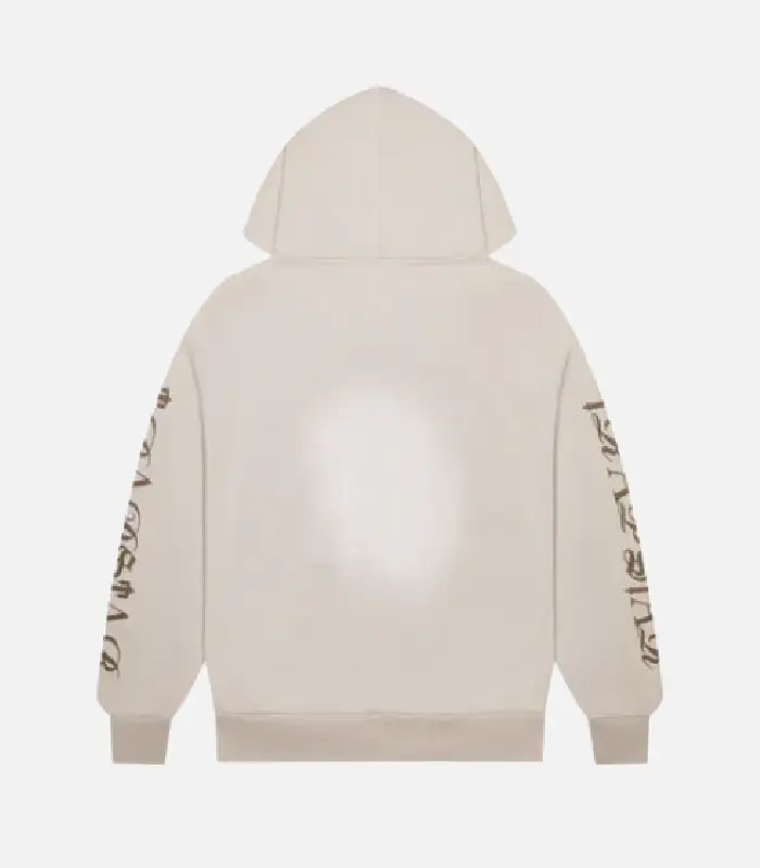 Trapstar-Script-Spray-Hoodie-Sand-1.webp Trapstar Script Spray Hoodie Sand - Image 2