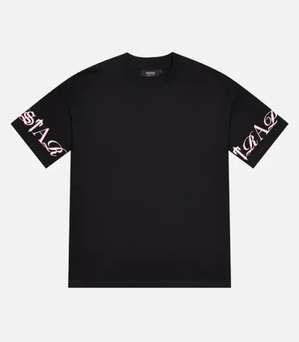 Trapstar Script T-Shirt Black Pink - Image 1